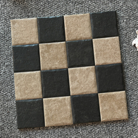Ubin Dinding Kecil Berpenampilan Batu 98.5x98.5mm, Ubin Porselen Matte Beige Hitam untuk Dekorasi Toko