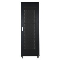 Baie de serveur 42U sur mesure en acier, double porte en maille, haute ventilation, pour installation d'équipements réseau en centre de données, à poser au sol