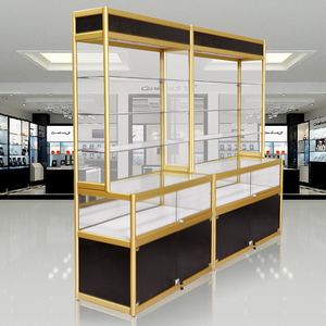 Luxury Multi-layer Aluminium Glass Display Cabinet Showcases with LED Light