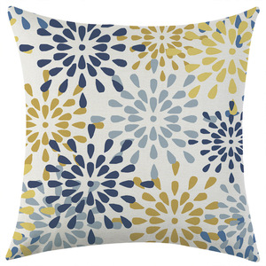 Modern Geometric Leaf Pattern Linen <b>Pillowcase</b> <b>Square</b> 45x45cm Breathable Living Room Cushion Cover - Product Image 3