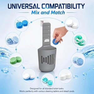 Silicone Toilet Tank <b>Tablet</b> <b>Holder</b> Adjustable Toilet Cleaner Bracket Waterproof Easy Cleaning Bath Accessory - Product Image 5