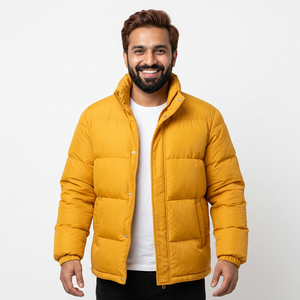 Men's Lightweight Puffer <b>Jackets</b> Water-Repellent Winter Coat Hooded Collar <b>Packable</b> Insulated Quilted Windbreaker Warm Pockets - Product Image 1