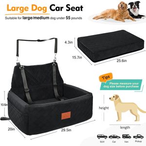 Coussin rehausseur de siège auto pour animaux de compagnie, rectangulaire, noir, housse de protection pour siège arrière de chien pour les voyages - Product Image 2