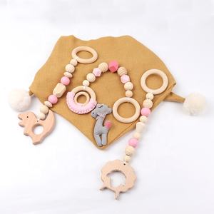 3pcs Baby Play Gym Stroller Rattle <strong>Toy</strong> Wooden <strong>Pram</strong> Infant <strong>Toys</strong> Activity Gym <strong>Hanging</strong> Grasping Teether Pendant <strong>Toy</strong> for Baby - Product Image 1