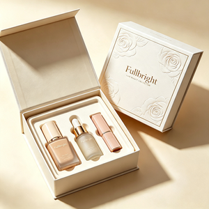 OEM Custom Biodegradable Cosmetic <b>Box</b> with Pulp Tray - Luxury Embossed & Gold Foil Logo Rigid Makeup Gift Packaging Wholesale - Product Image 2