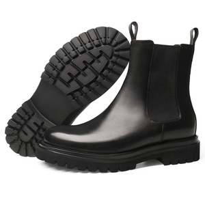 Tobillo de cuero genuino resistente al desgaste para hombre, forro de piel de Oveja Negra <span class=keywords><strong>Chelsea</strong></span>, cálido para invierno, hecho a mano, transpirable, antideslizante, para viajes - Product Image 2