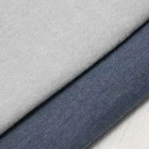 Cina Tekstil mode 100% benang katun dicelup tenun polos kain Chambray untuk garmen