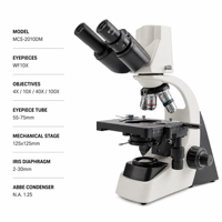 40X 1000X Digital Biological Microscope with 45mm DIN Objectives for Medical School and Laboratory Research