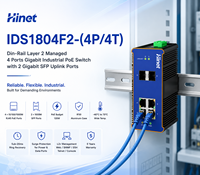 Switch PoE Industrial Gigabit de 4 Puertos, Administrado en Capa 2 con SNMP y QoS, Montaje en Riel DIN, 2 Puertos de Enlace Ascendente Gigabit SFP+