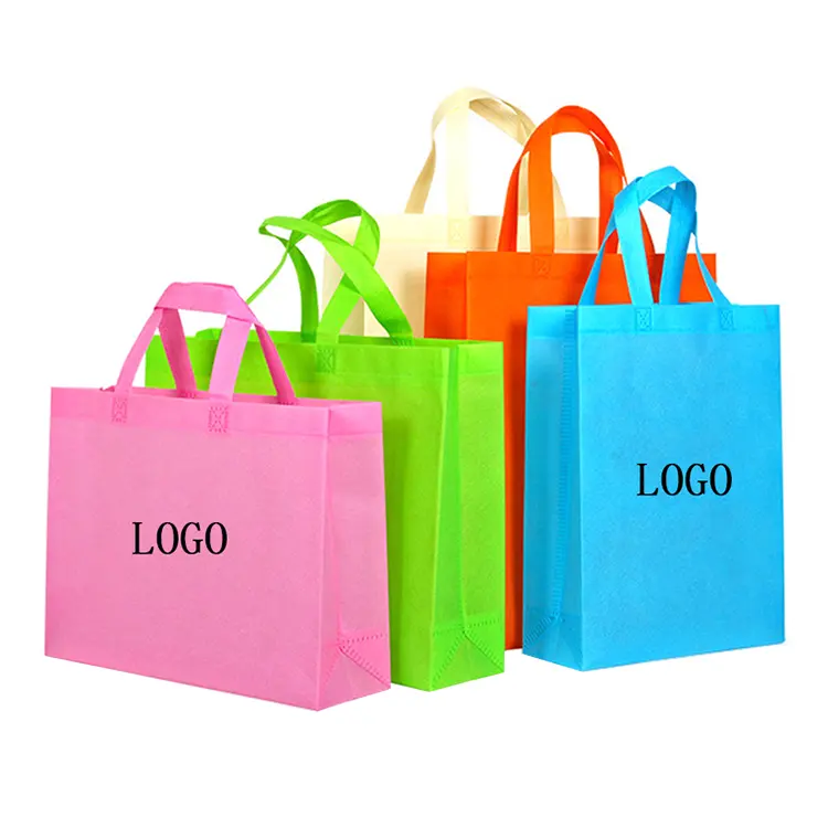 Multi color personalize customized reusable grocery shopping non woven bag with handles