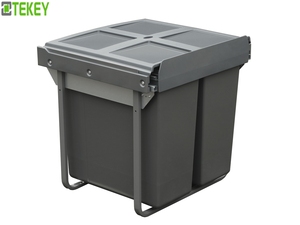 <span class=keywords><strong>Poubelle</strong></span> / Bac de rangement encastré avec poignée de porte à montage inférieur et rail coulissant dissimulé - Product Image 3