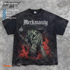 Meckmanly Men's <b>Gothic</b> T-<b>Shirt</b> Short Sleeve O-Neck Cotton Jersey Printed Front Logo Regular Fit Custom Design - Product Image 3