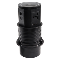 Enchufe Eléctrico Universal Retráctil Fynova con Carga Inalámbrica USB A&C, Torre de Alimentación para Cocina con 5 Tomas de Corriente, 15A, Plástico, Enchufe Estadounidense y Europeo
