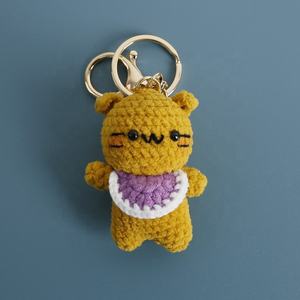 Llavero de Ganchillo con Mini Bufanda de Animales, Hecho a Mano, de Peluche, Amigurumi, Conejo, Panda, Oveja, Gato, Corazón - Product Image 5
