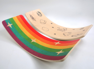 Planche d'équilibre Wobble pour enfants, jouet pour planche courbe en bois, jeu bon marché de haute qualité - Product Image 3