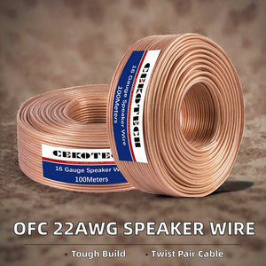 OFC 22AWG Paire torsadée PVC Gainé HIFI Haut-Parleur Fil Audio Home Cinéma Voiture Audio Cinéma <span class=keywords><strong>Bobine</strong></span> Emballé Microphone Compatible - Product Image 2