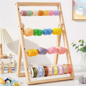 Wooden Ribbon Storage Rack Four Layers For Decorative Ribbon Workshops Standing Type Lightweight Material - Product Image 2