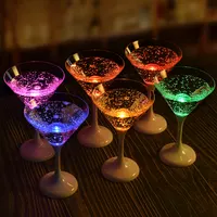 Vasos de agua con luz LED festiva, vasos de plástico personalizados, vasos de cóctel transparentes, para fiesta/boda