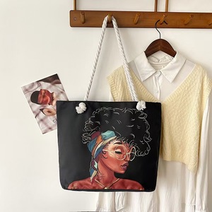 Bông hàng tạp hóa Túi tùy chỉnh đồng bằng Vải Tote với dây kéo có thể gập lại và tái sử dụng túi mua sắm - Product Image 4