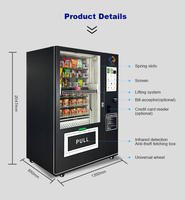 Distributeurs automatiques intelligents de snacks et de boissons très demandés avec élévateur intégré