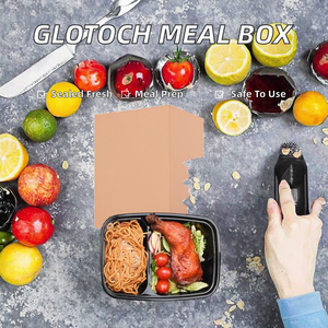 グロトック エクスプレスミールプレップコンテナ 20個セット 再利用可能 34オンス プラスチック製 気密仕切り付き食品保存容器 蓋付き 冷凍庫対応 - Product Image 2