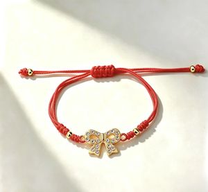 LC202604132 도매 수제 마크라메 엮은 끈 줄 실 행운의 리본 참 브레이슬릿 - Product Image 3