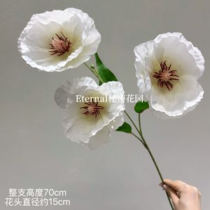 Fleurs artificielles blanches Secret Garden, branche unique, en plastique et soie, pour décoration de mariage et de maison, style Instagram - Product Image 4