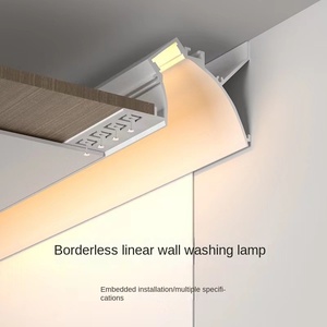 Plâtre de gypse architectural de canal de LED de cloison sèche sans couture a mené la lumière de canal d'extrusion de plafond de profil en aluminium - Product Image 2