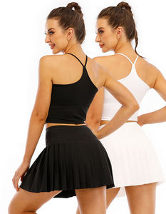 健身运动运动服套装瑜伽背心和裙子跑步训练网球裙2件套网球裙 - Product Image 5