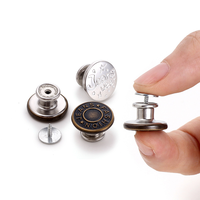 Boutons instantanés en métal de 17mm, ajustement parfait, boutons en jean de remplacement sans couture pour jean