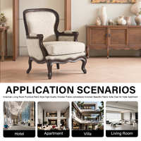 Fauteuil américain de style rétro de haute qualité Beau fauteuil de canapé en tissu rembourré pour hôtel appartement avec salon