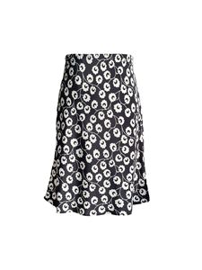 Vintage Slimming Romantic Black Vine Print Sand Washed Silk Bias-Cut Mermaid Skirt for Women - Product Image 1