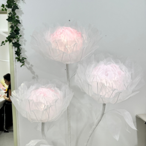 Le coton laiteux de papier d'organza de soie libre créatif peut être personnalisé fleur d'ouverture et de fermeture automatique pour la décoration de mariage - Product Image 3