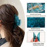 Pince à Cheveux Transparente Vintage Polyvalente de Luxe en Gros d'Usine, Clip Requin Personnalisable avec Logo pour Chignon Femme, Accessoire Cheveux pour l'Arrière de la Tête
