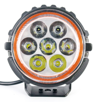 Projecteur de travail LED 35W, rond de 4,16 pouces, faisceau spot blanc ambre, IP67, 10-30V DC, 2853lm, pour camion, SUV, tout-terrain, conduite, 12V 24V, jaune