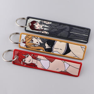 बैग के लिए प्रीमियम कढ़ाई बुने लेबल कुंजी टैग 2000 + डिजाइन स्टॉक एनीमे कुंजी चेन - Product Image 3