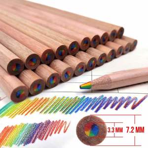Ensemble de crayons en bois 7 couleurs, multicolores arc-en-ciel, pour livre de coloriage, fournitures artistiques, crayons standard - Product Image 3