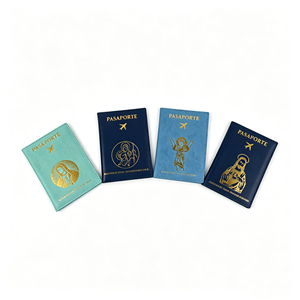 Wholesale Fashion Durable Custom Logo PU Leather Passport Case Travel <b>Wallet</b> <b>for</b> Men Women Business Journey - Product Image 1