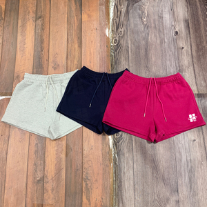 Shorts en coton respirant pour femme, taille élastique, personnalisables avec logo brodé sur la taille, style décontracté, vente en gros - Product Image 4