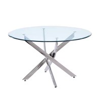 120cm 140cm table à manger en verre de forme oblongue ensemble de table à manger en or tables à manger de style de luxe pour le salon