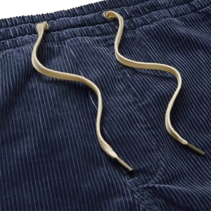 Pantalones Cortos Casuales de Verano con Logotipo Personalizado para Hombre, Pierna Recta, Algodón, Corduroy, Cintura Elástica con Cordón - Product Image 5