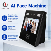 Machine de contrôle d'accès par reconnaissance faciale IA, reconnaissance en 0,2s, capacité de 5000 utilisateurs, terminal d'accès par identification faciale TCP/IP Wifi pour bureau et école