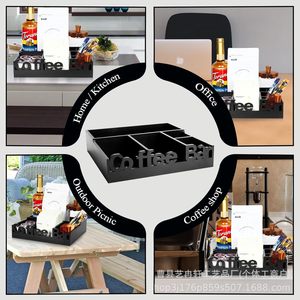 Support à capsules de café en bois pour comptoir, panier de rangement, support de rangement pour thé et condiments, accessoire de rangement pour bar à café - Product Image 2
