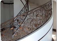 Usine de balustrades en fer forgé, fabrication sur mesure, motif rétro, anti-corrosion, garde-corps pour villa, balustrade en fer pour escalier intérieur