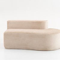 Weißes Cord-Sofa in L-Form, Modulares Dreisitzer-Sofa, Kreatives Unregelmäßiges Anpassbares Modernes Einfaches Schwamm-Sofa für Hotelgebrauch