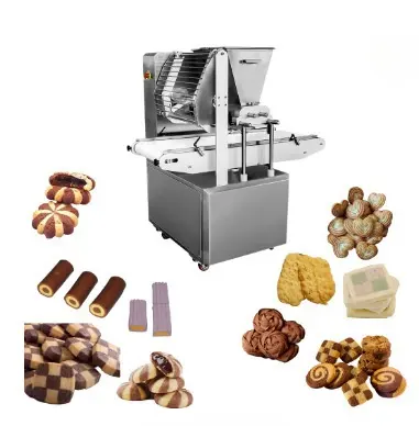 वाणिज्यिक कुकी प्रेस मशीन 1.44CBM एलसीडी नियंत्रण कक्ष पीएलसी नियंत्रण वजन 250KG बिस्कुट और कुकीज़ मशीनें