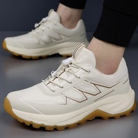 Chaussures de trail pour hommes prêtes à l'emploi, à lacets rapides, légères, avec empeigne en TPU et doublure en mesh, faible MOQ, blanc et noir