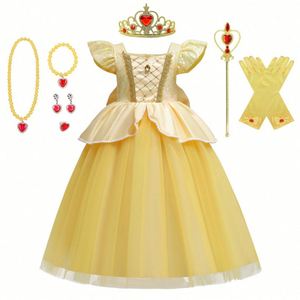 Ensemble de robe de princesse en tulle avec gilet et pantalon pour filles, costumes de cinéma et de télévision pour Halloween, accessoires de cosplay pour fête d'anniversaire - Product Image 2