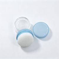 Boîte d'emballage cosmétique transparente recyclable personnalisée pour poudre compacte en deux parties avec houppette