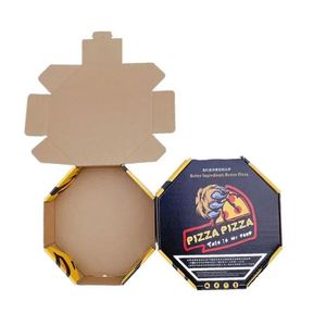 صندوق بيتزا ثماني الشكل من الورق المقوى المموج بحجم مخصص وطباعة شعار مخصص - Product Image 4